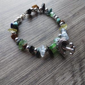 Fungi- Green Evil Eye Mushroom Charm Bracelet